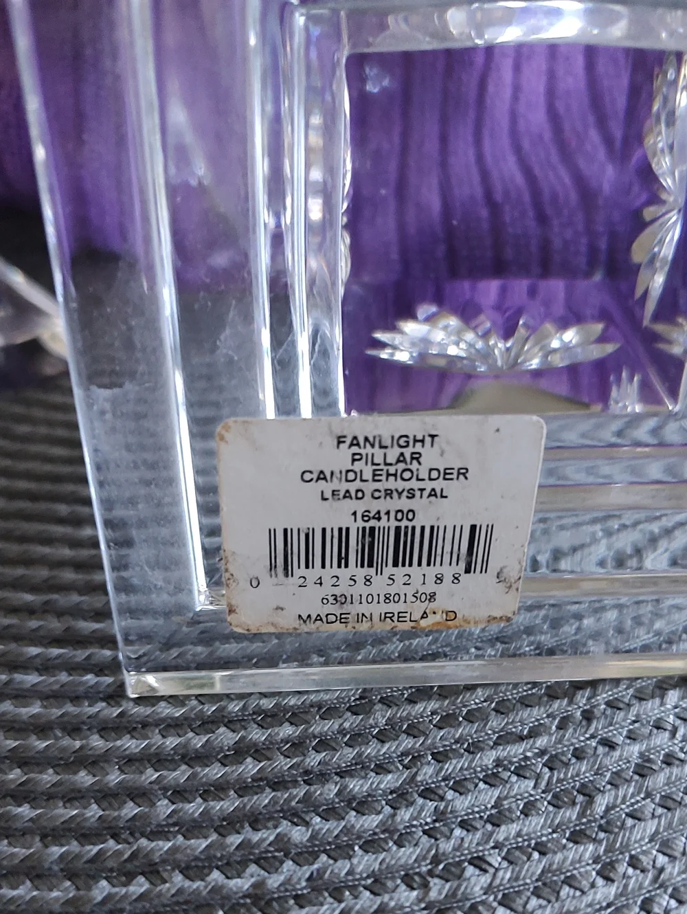 A Set Of Two Waterford Fan Light Pillar Candle Holder